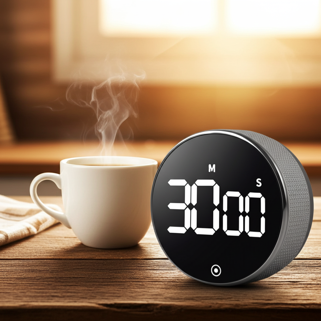 Digitaler Küchentimer mit Drehring und LCD-Anzeige