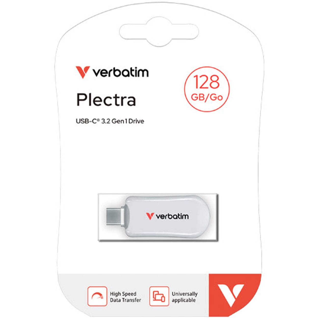 Verbatim-Plectra-USB-C-Stick mit 128 GB in der Verpackung