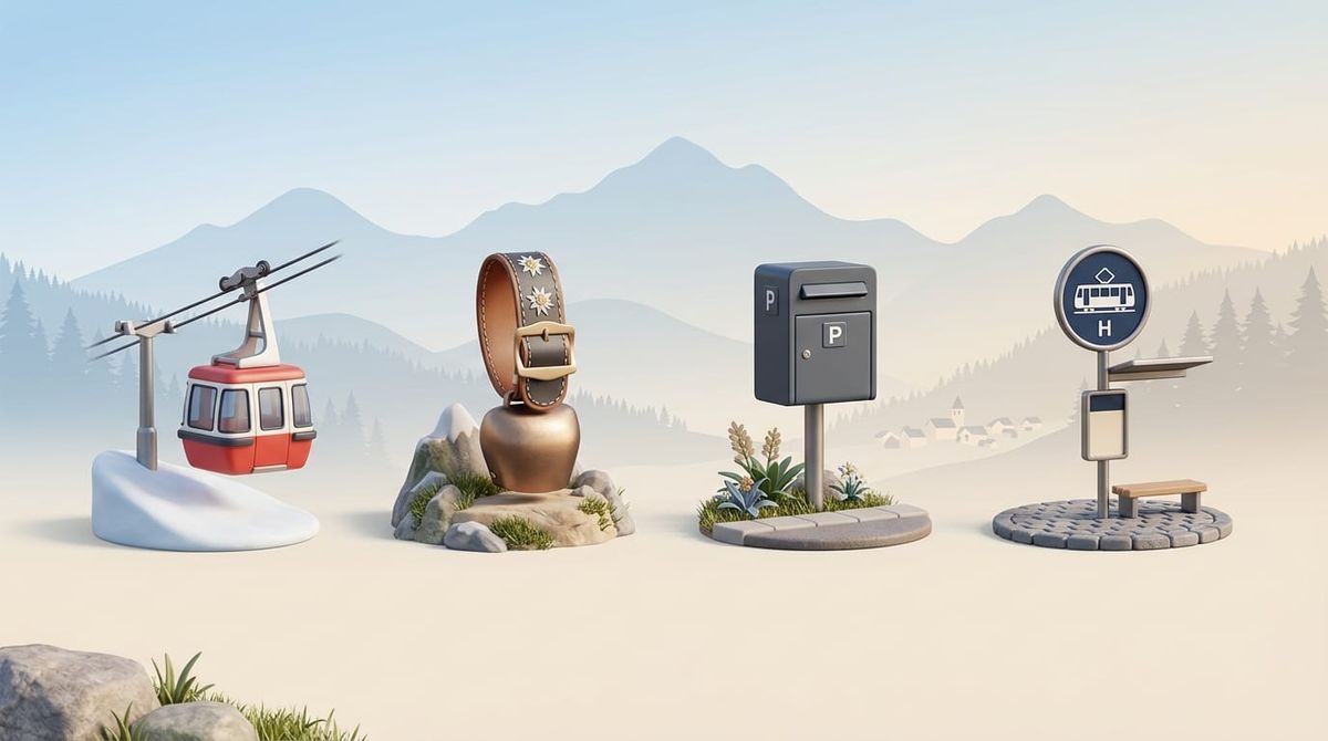 Schweizer 3D Assets - Thumbnail für Schweizer 3D Assets für Designer: Alpine Motive, Alltag und Infrastruktur