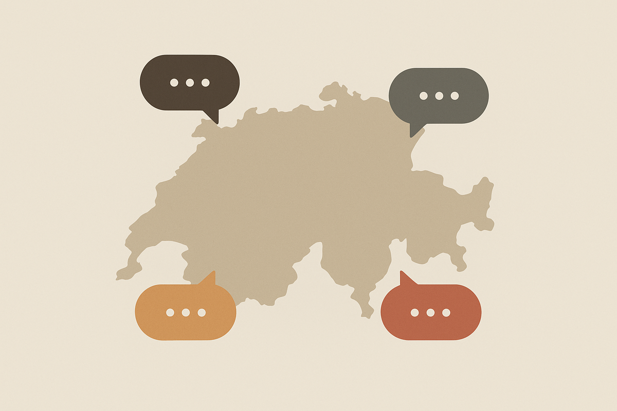 Karte der Sprachregionen in Schweiz