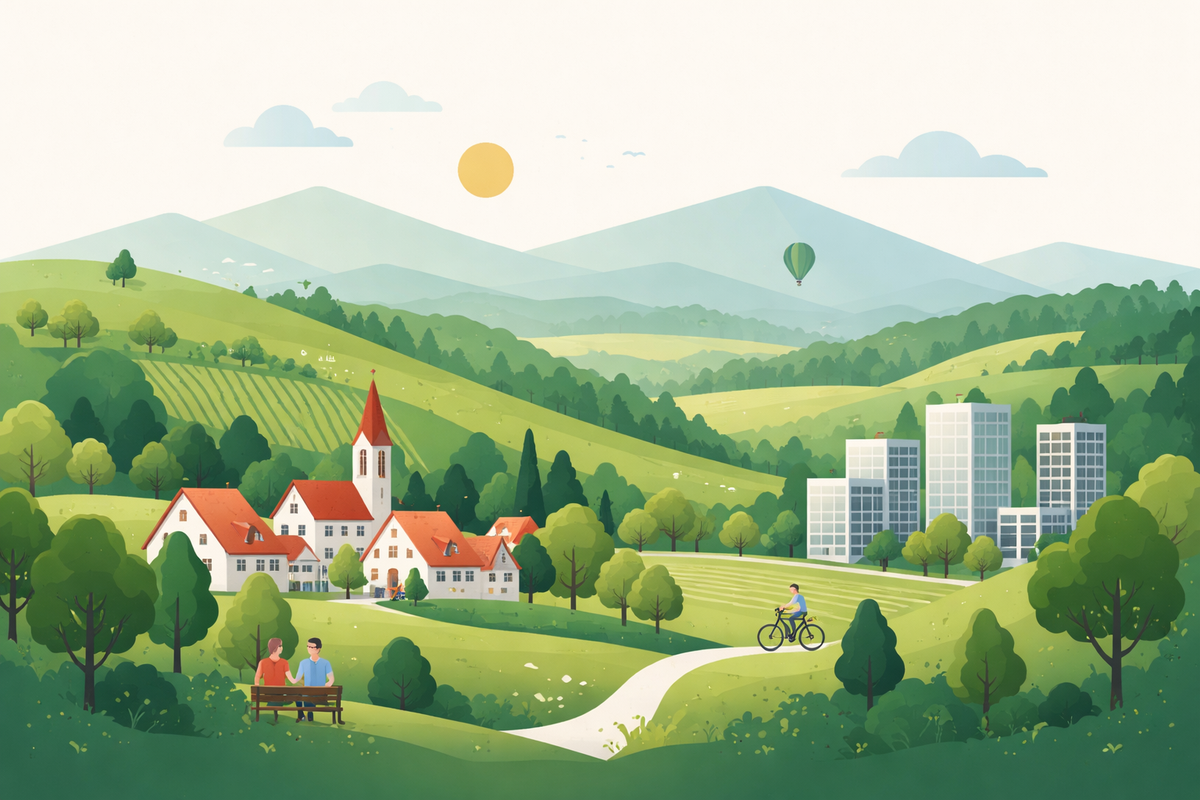 Dorf Häuser Land