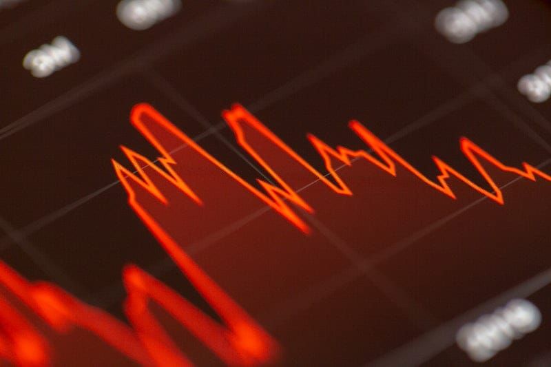 Rote stilisierte Kurslinie auf einer Anzeige als Symbolbild für Marktdaten. Keine Darstellung aktueller Kurse oder der Oberfläche von SIX Market Signal.