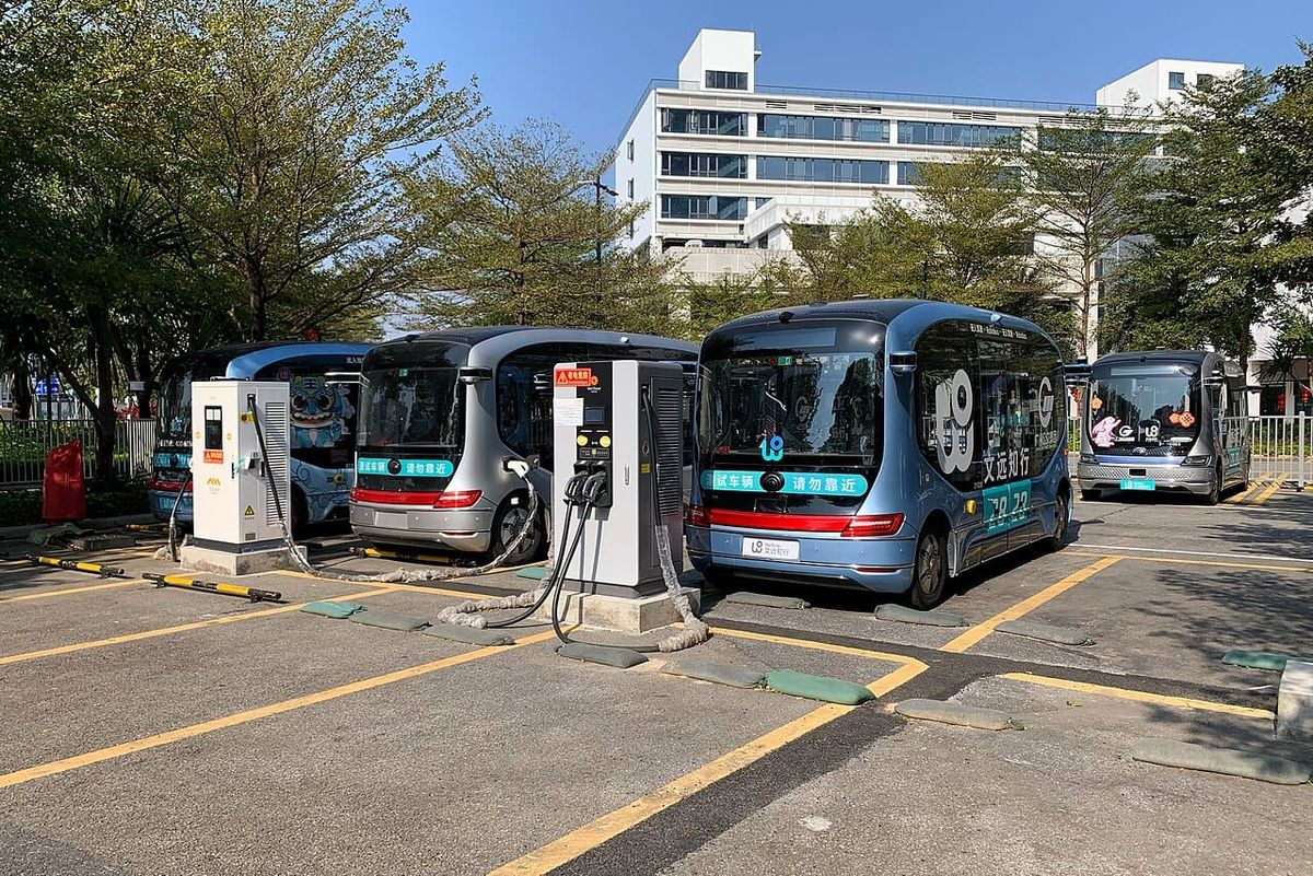 WeRide-Robobus auf der Biotech-Insel in Guangzhou, Januar 2023. Vergleichsbild der Fahrzeugmarke, nicht der Zürcher Testbus.