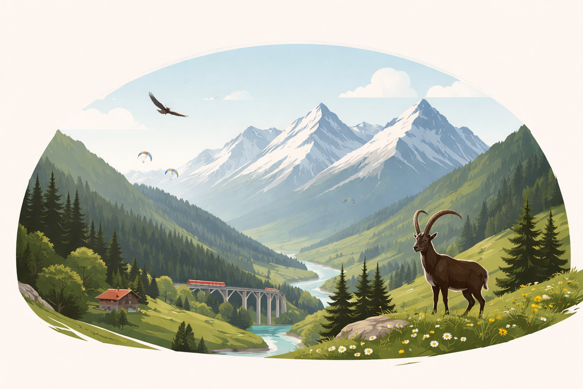landschaft und berg schweiz