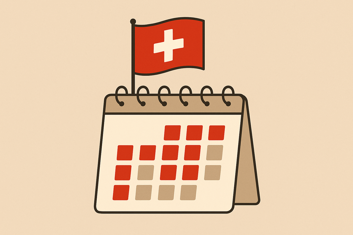 Kalender mit Schweizer Flagge