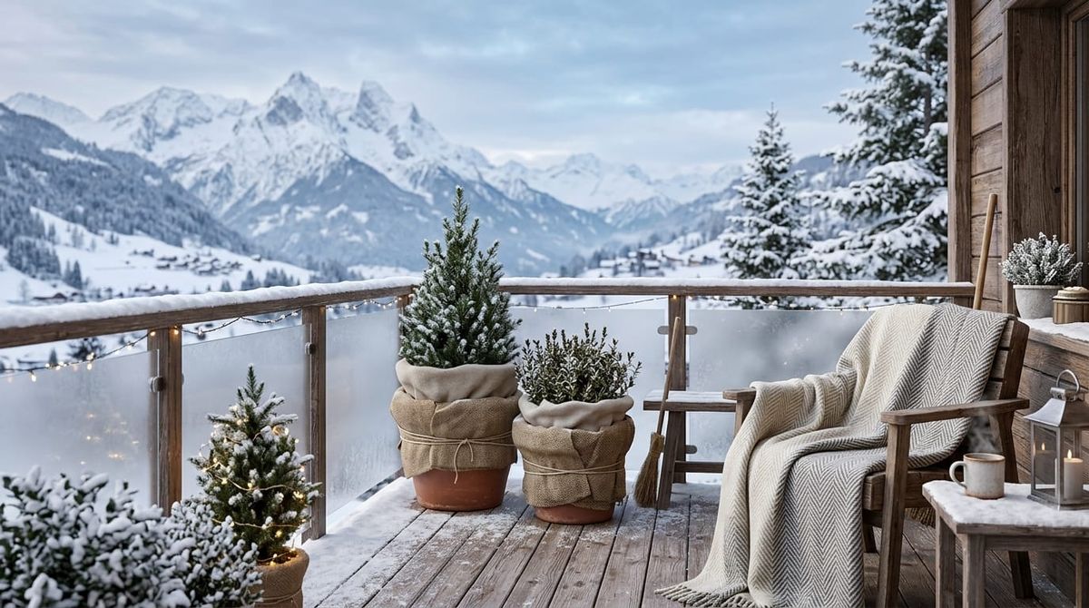 Balkon winterfest Schweiz - Thumbnail für Balkon winterfest machen in der Schweiz: Was vor dem Winter wichtig ist