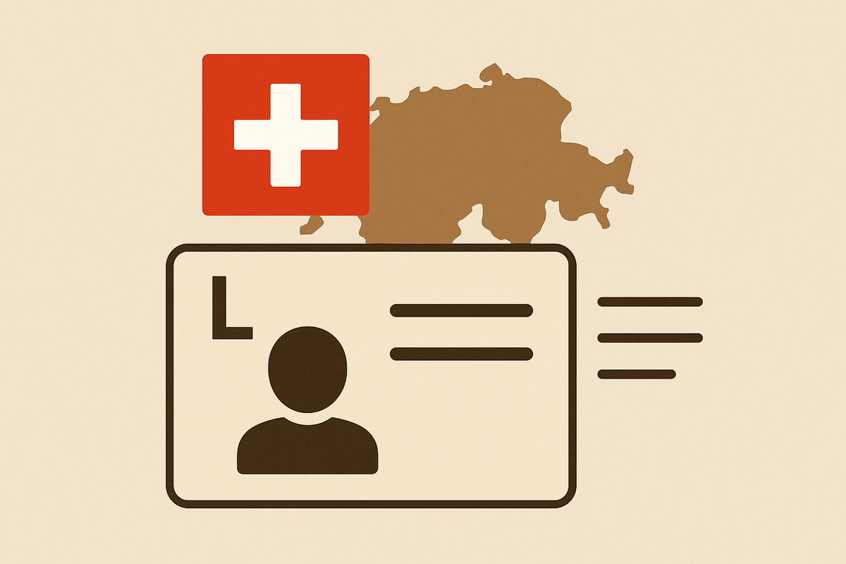 Schweizer Identitätskarte mit Karte
