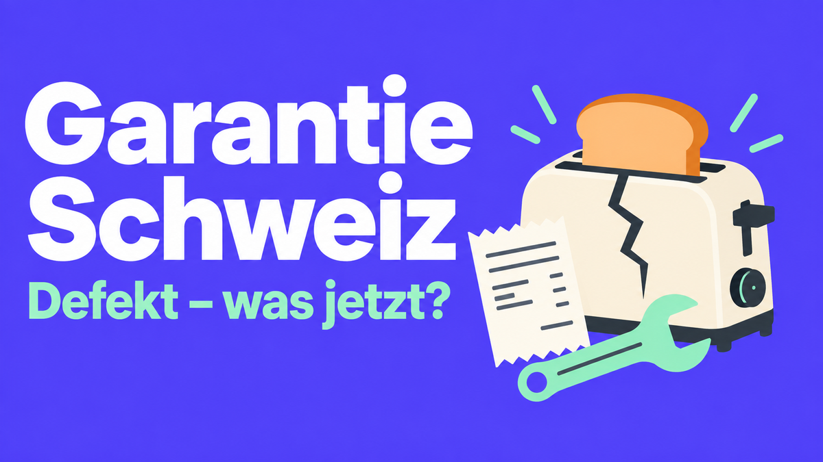 Flache 2D-Illustration mit defektem Toaster, Kaufbeleg und Reparaturwerkzeug.