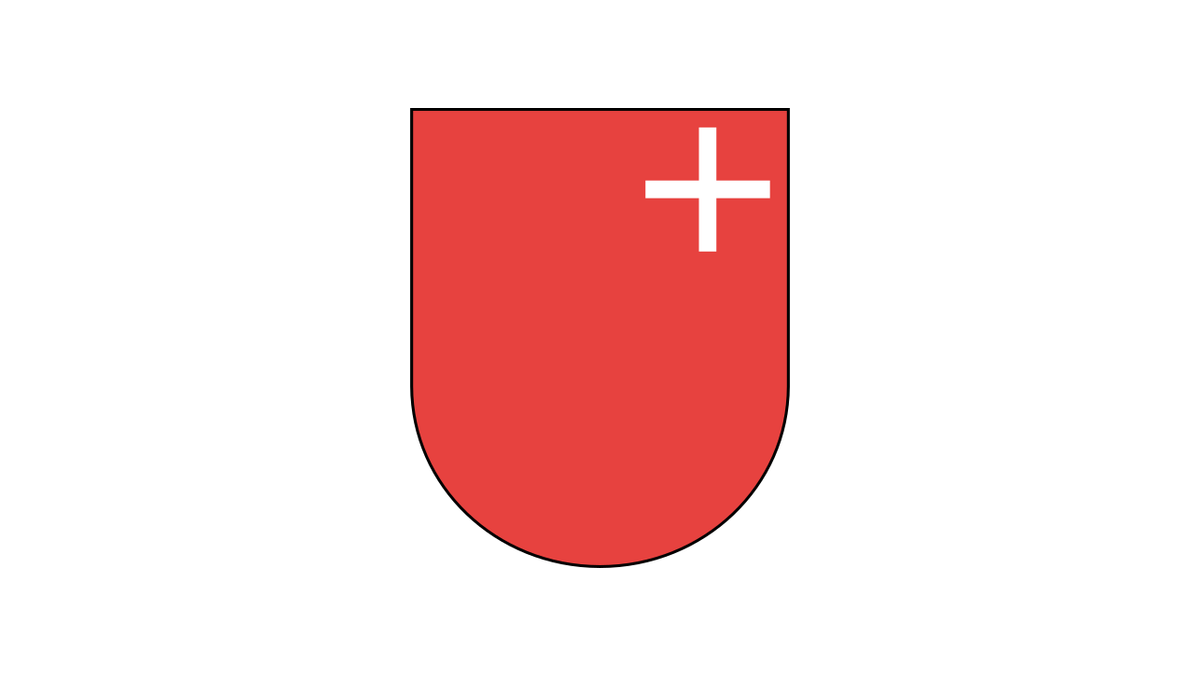 Wappen Kanton Schwyz auf weissem Hintergrund