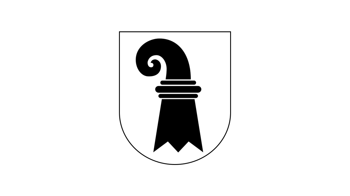 Wappen Kanton Basel-Stadt auf weissem Hintergrund
