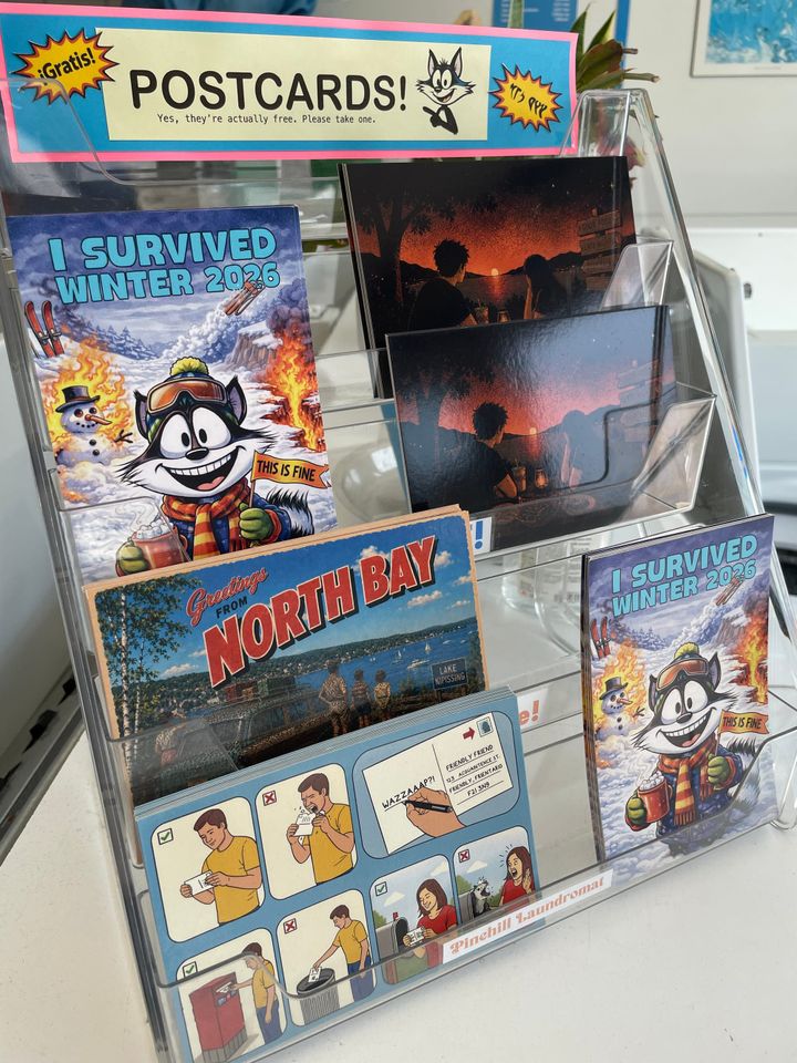 Free Postcards at Pinehill Laundromat