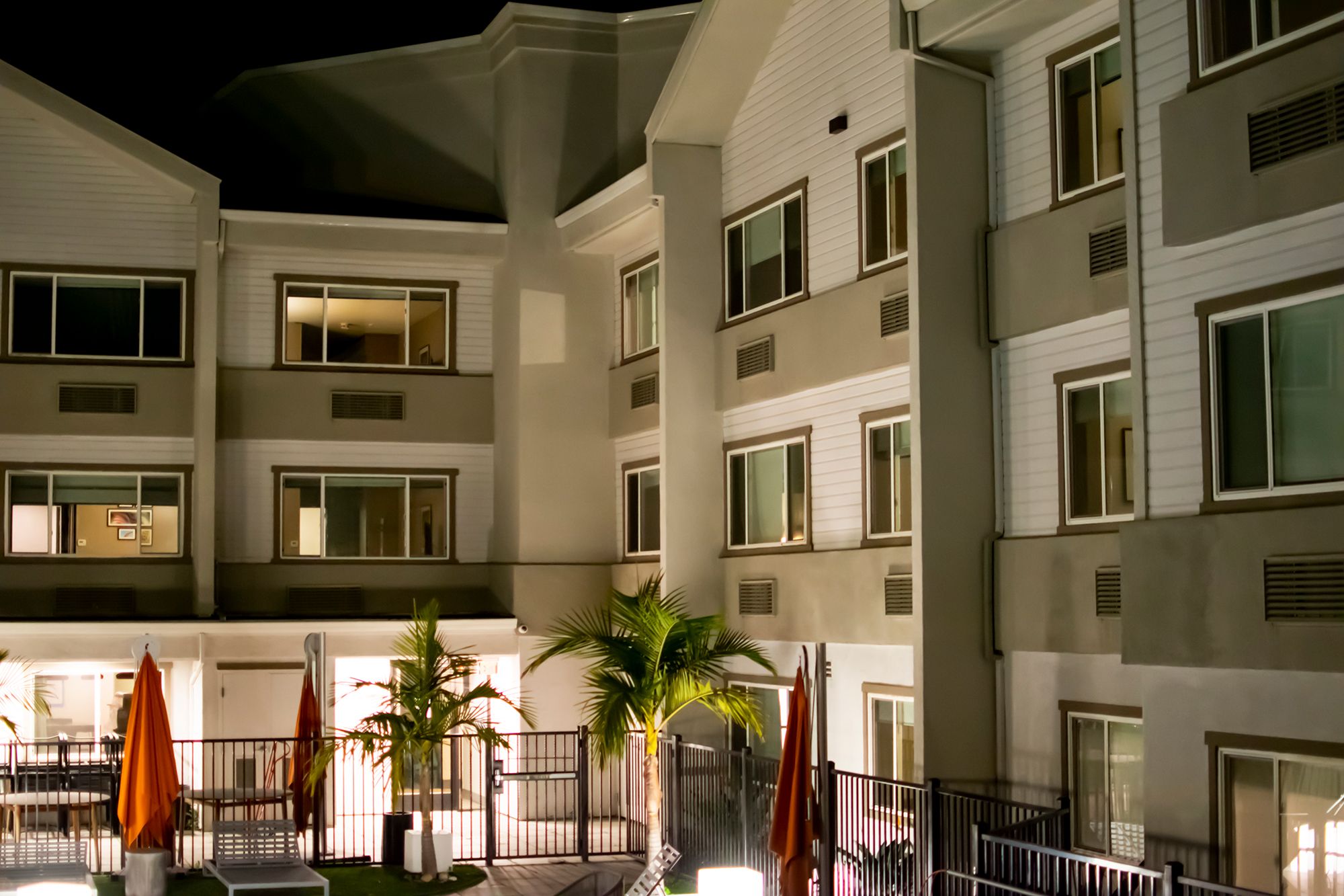 The courtyard of the Hampton Inn in Vallejo.