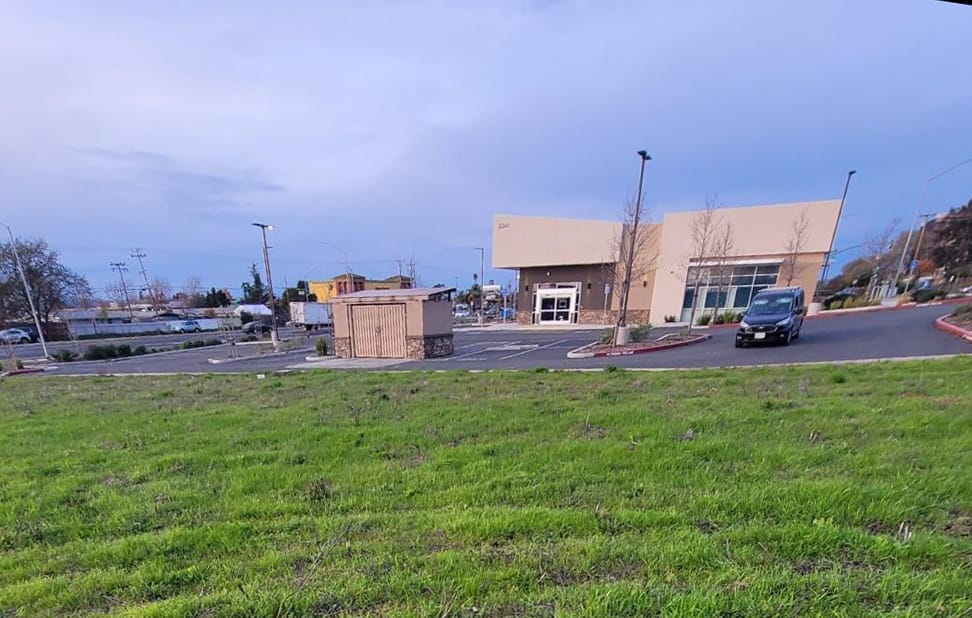 James Oakley had been living in a shed, left, next to a former dialysis clinic