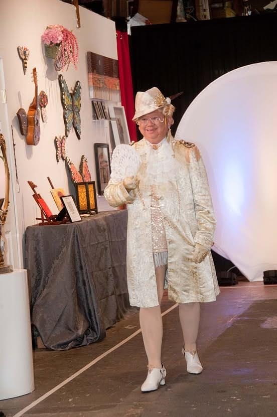Adolfo Manuel in the August 2024 Fashion show at Mare Island Art Studios.