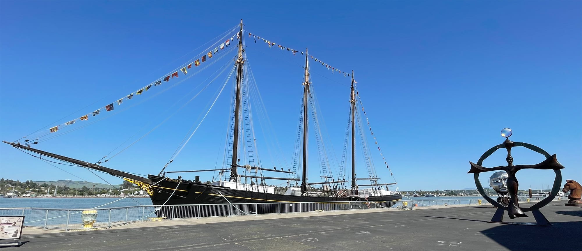 The C.A. Thayer docked on Mare Island. 
