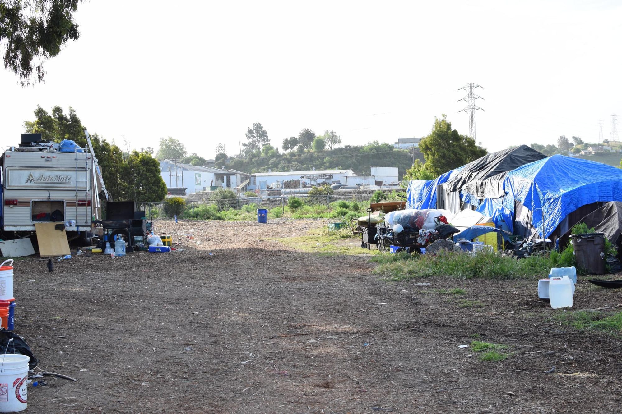 A homeless encampment off Ryder Street that was cleared by the city last week. 