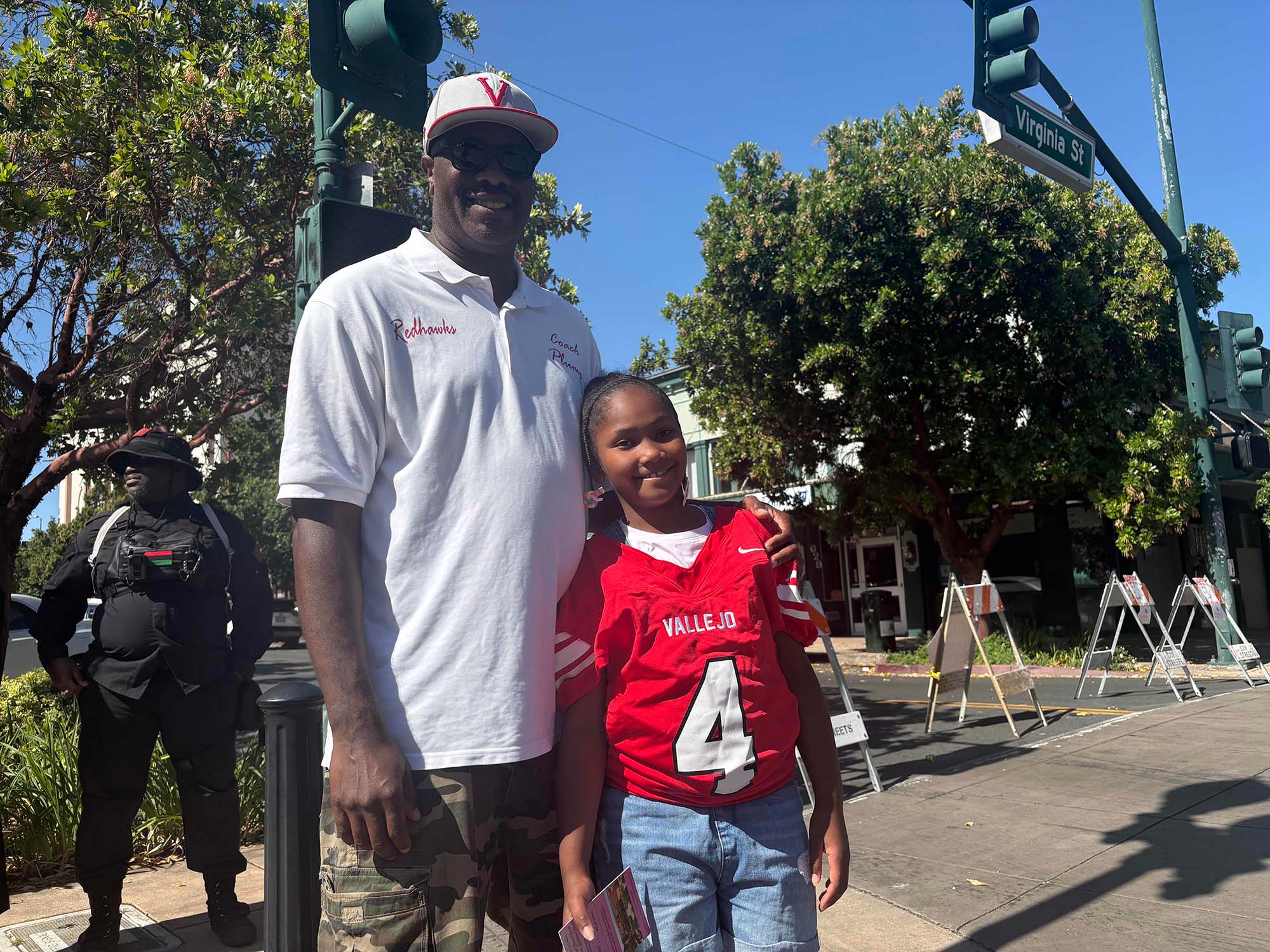 Vallejo High football coach Jason Plump with his daughter Malaia Plump