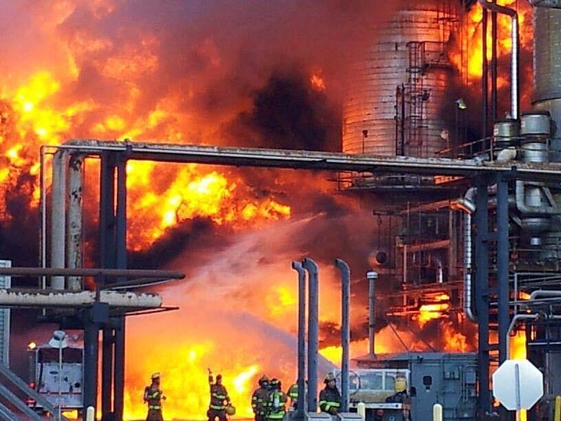 A fire at the Chevron refinery in Richmond in 2012. 