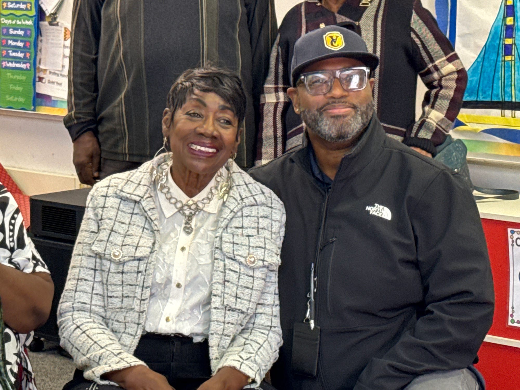 Enola Davis and Vallejo schools director of custodian and site safety George Tisby 