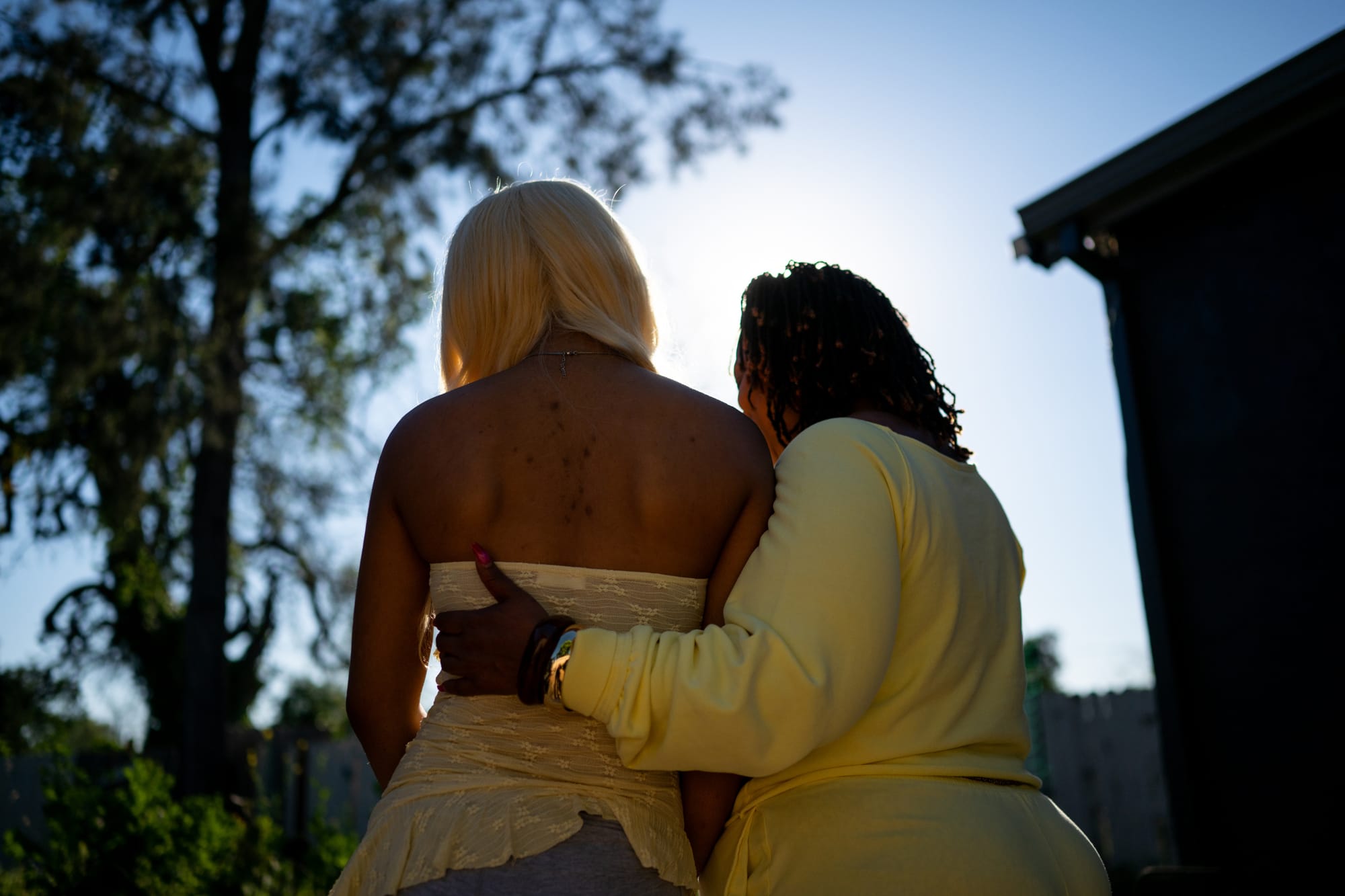 Sherelle, left, and her mother, Leslie, at their home.