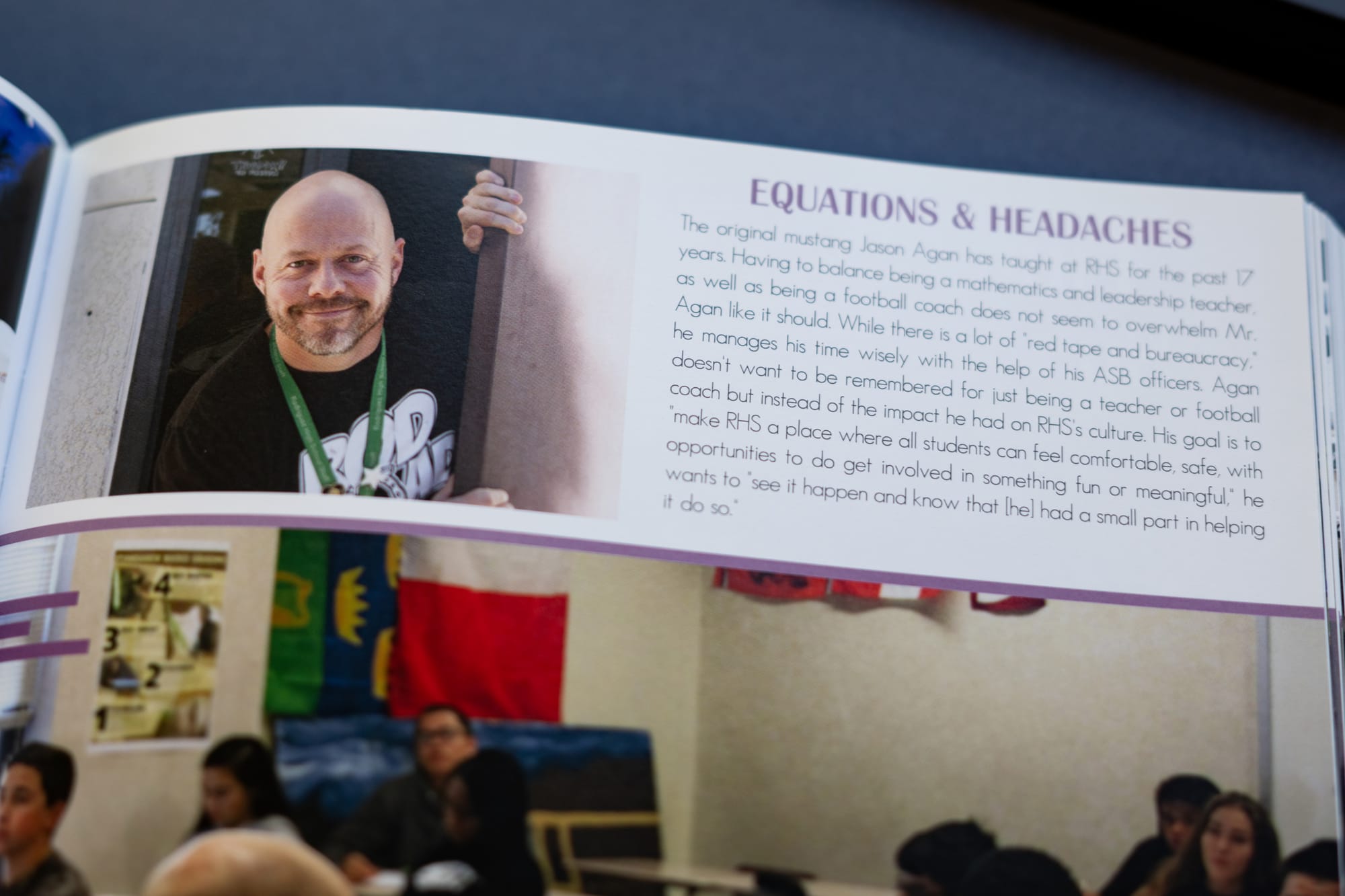 Math teacher Jason Agan, in the 2017-18 Rodriguez High School yearbook,