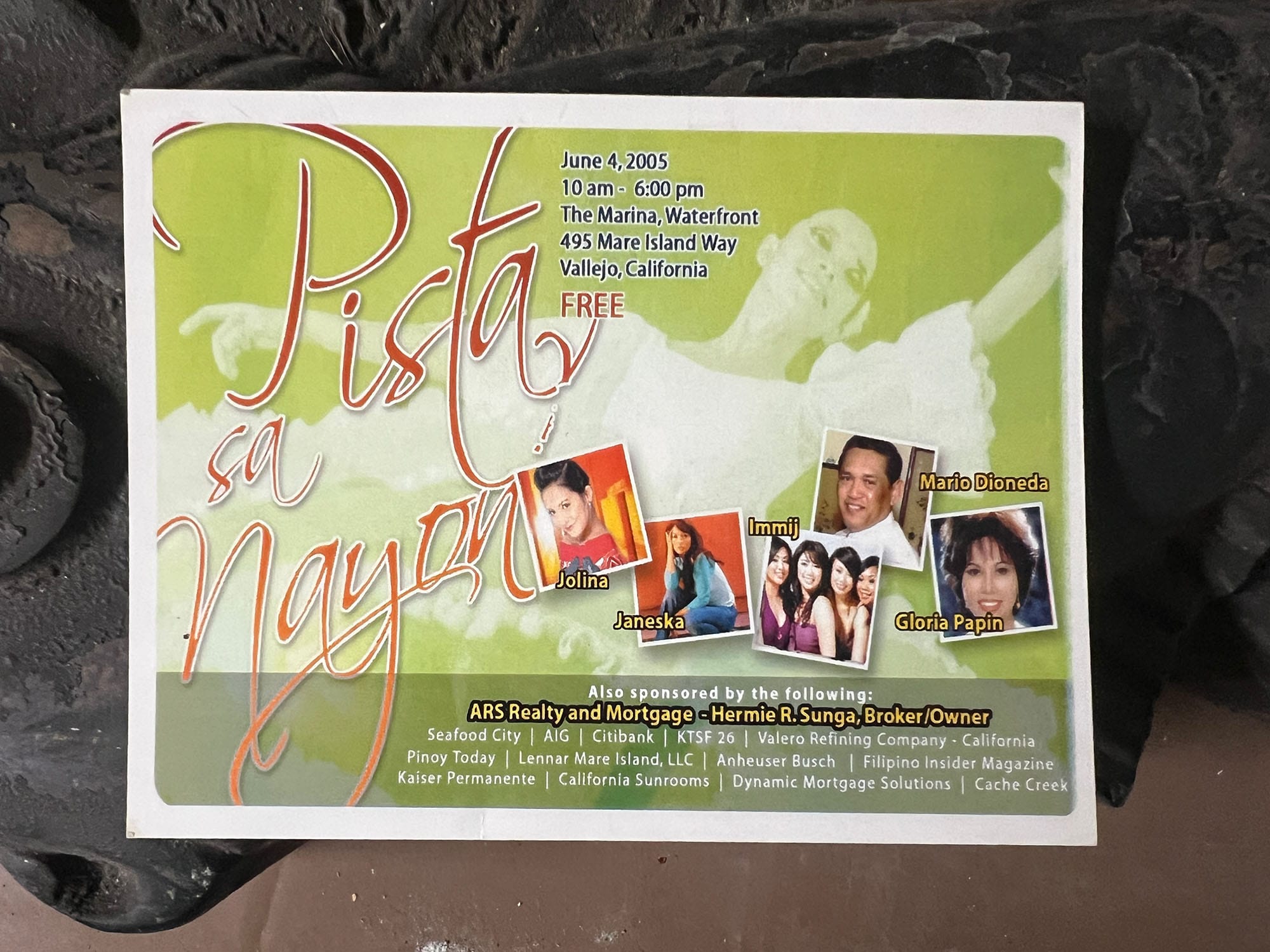 A flyer of the 2005 Pista Sa Nayon event at the Vallejo waterfront.