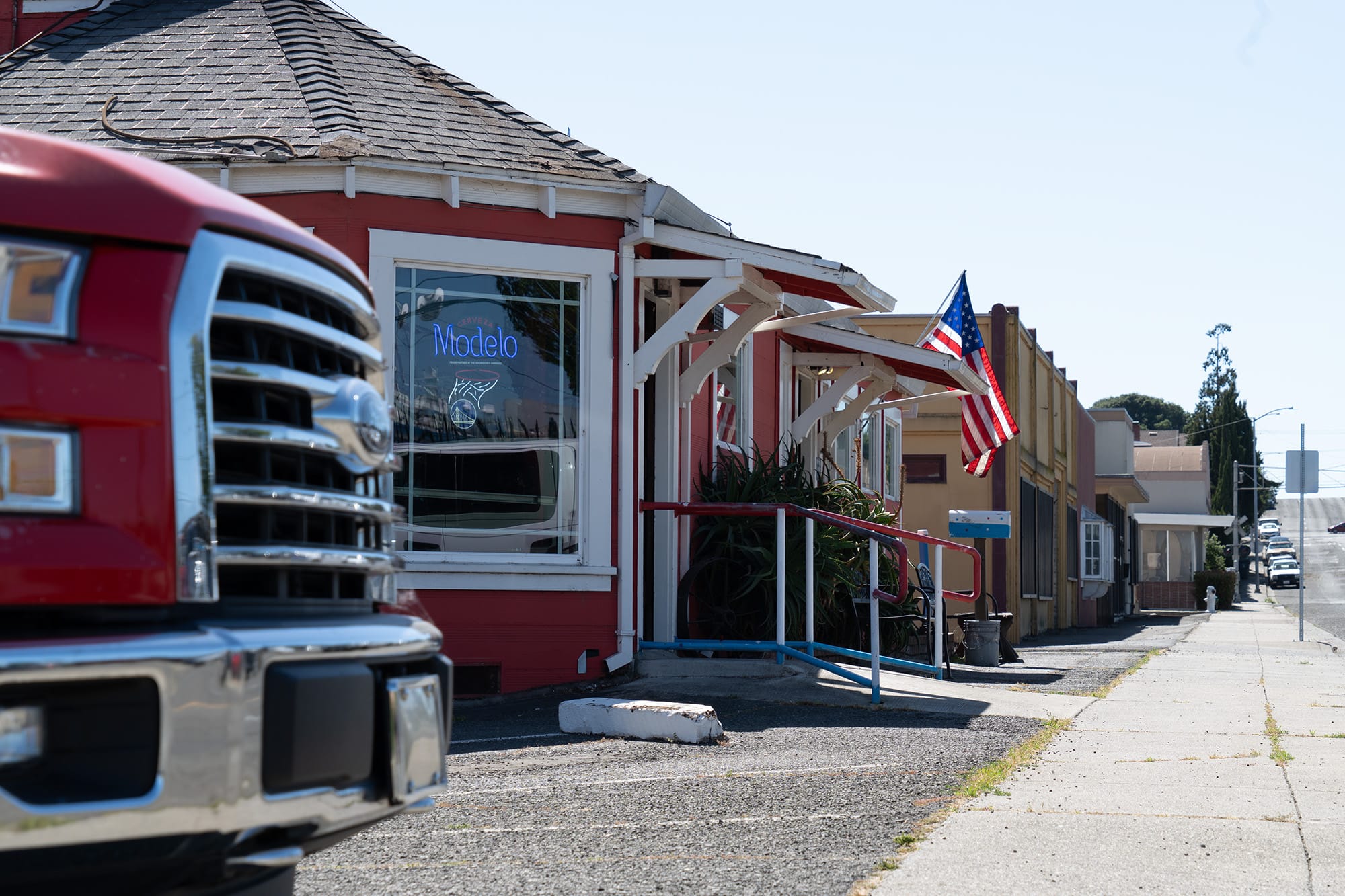The Relay bar across the street from Vallejo police headquarters, where several badge bending incidents occurred. 