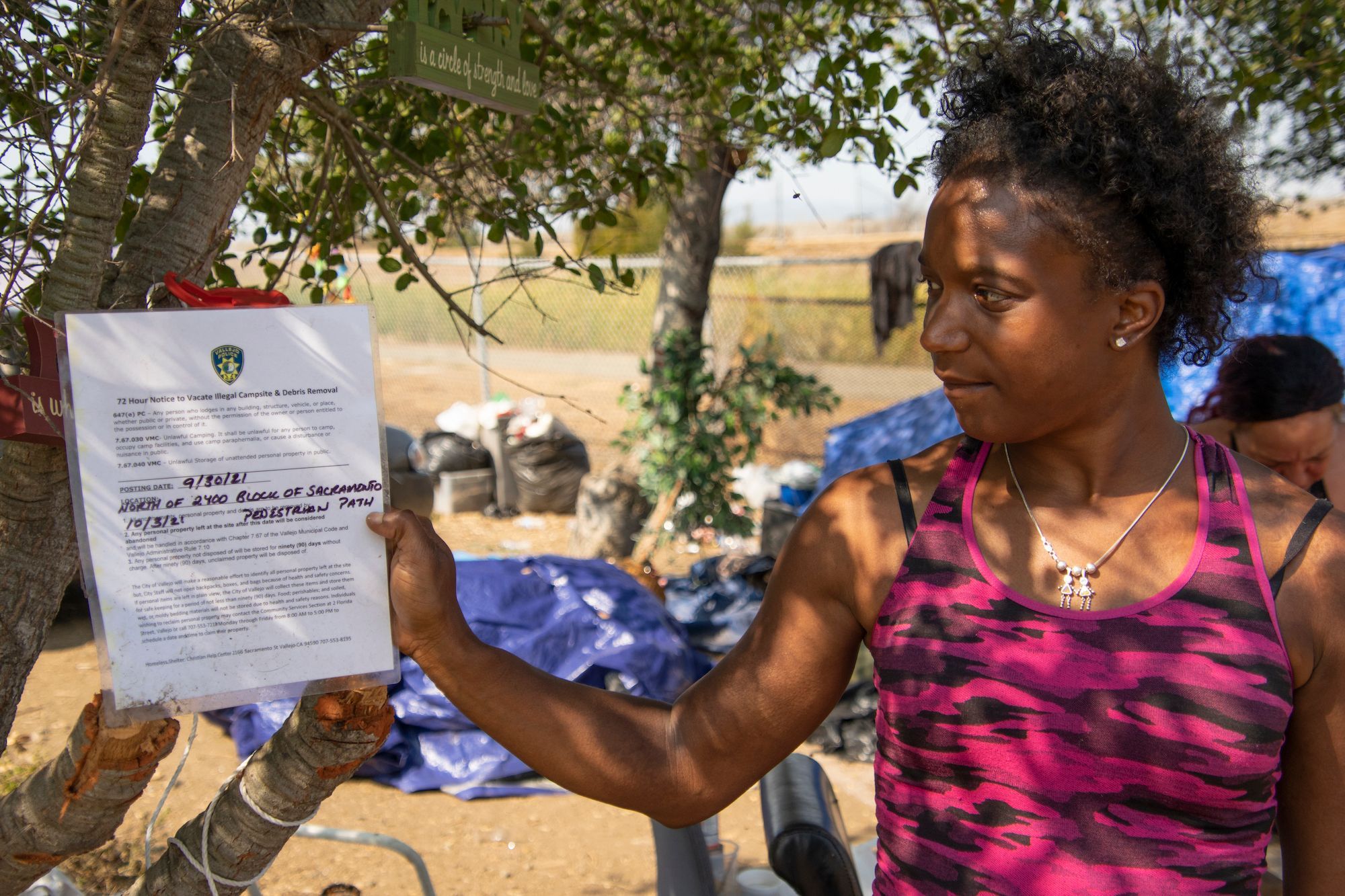 Unhoused Vallejo residents resisting camp eviction