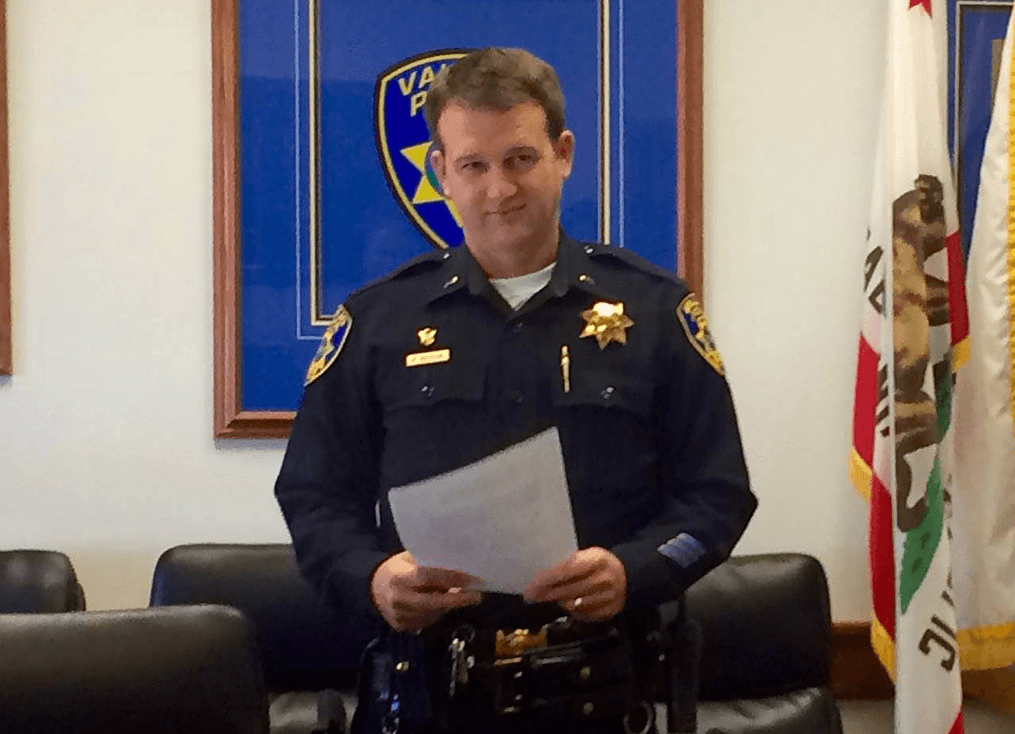 Vallejo police union president Lt. Michael Nichelini’s termination overturned, returns to duty next week