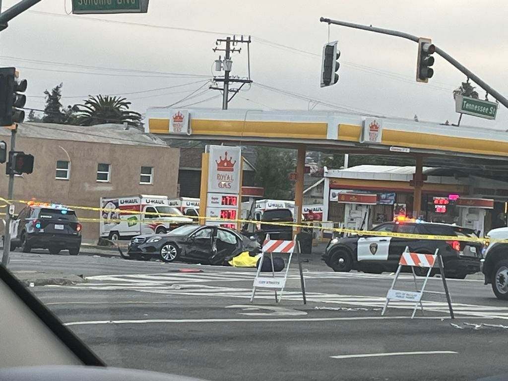 One killed, five injured in Vallejo police pursuit