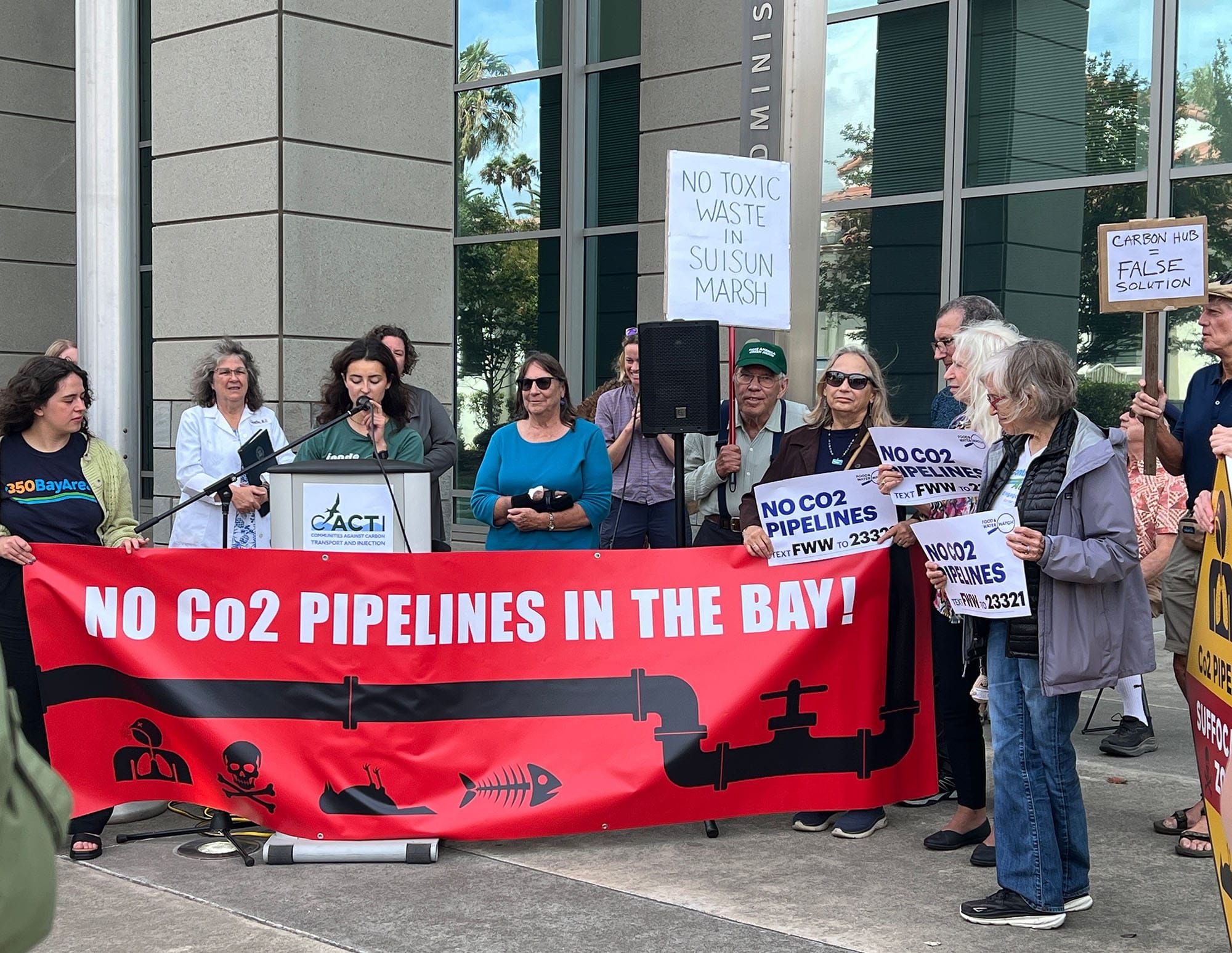 Environmental groups rally against proposed carbon dioxide pipeline in Solano County