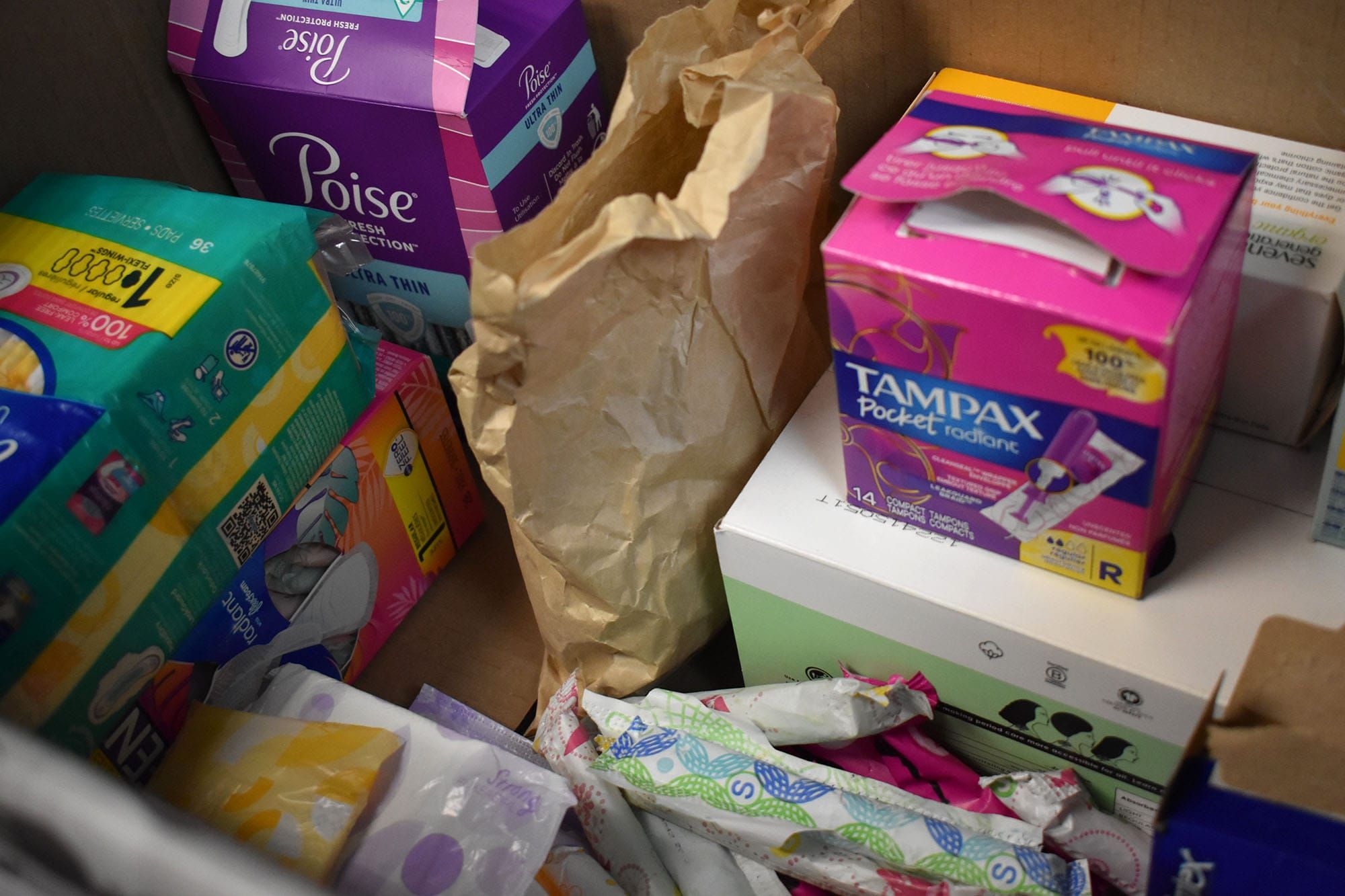 Vallejo resident gathering  period product donations for homeless shelters