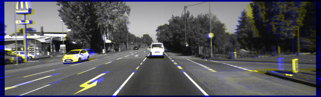 Two images aligned via affine transform