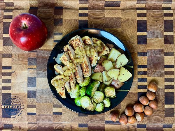 Oregon Autumn on a Plate: Hazelnut Crusted Chicken with Apple Pan Sauce