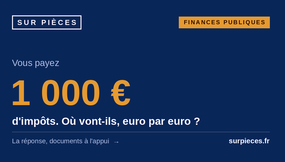 Sur 1 000 € d'impôts, où va vraiment votre argent ?