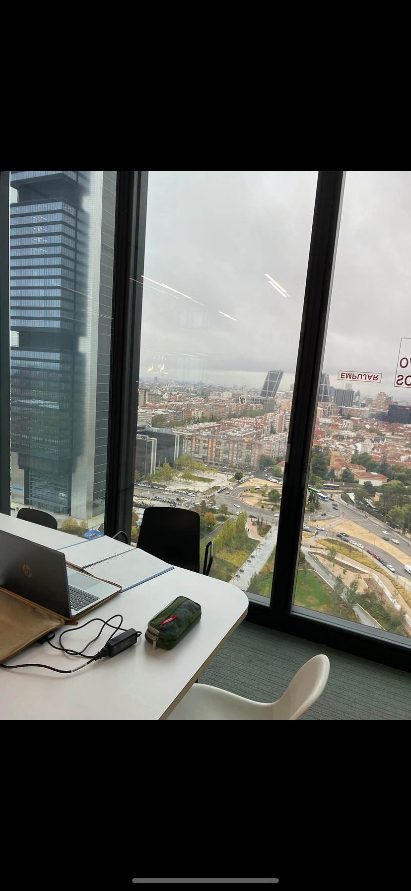The desk in Madrid where the work happens