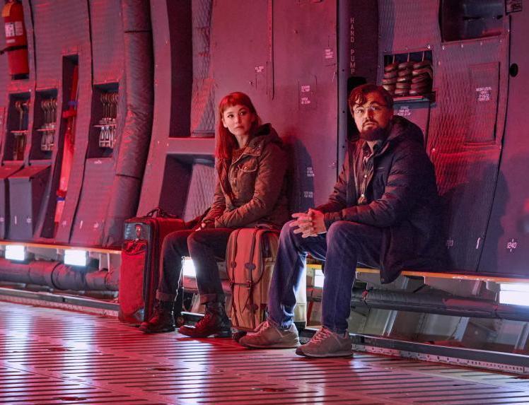 Jennifer Lawrence y Leonardo Dicaprio en la películo Don´t Look Up