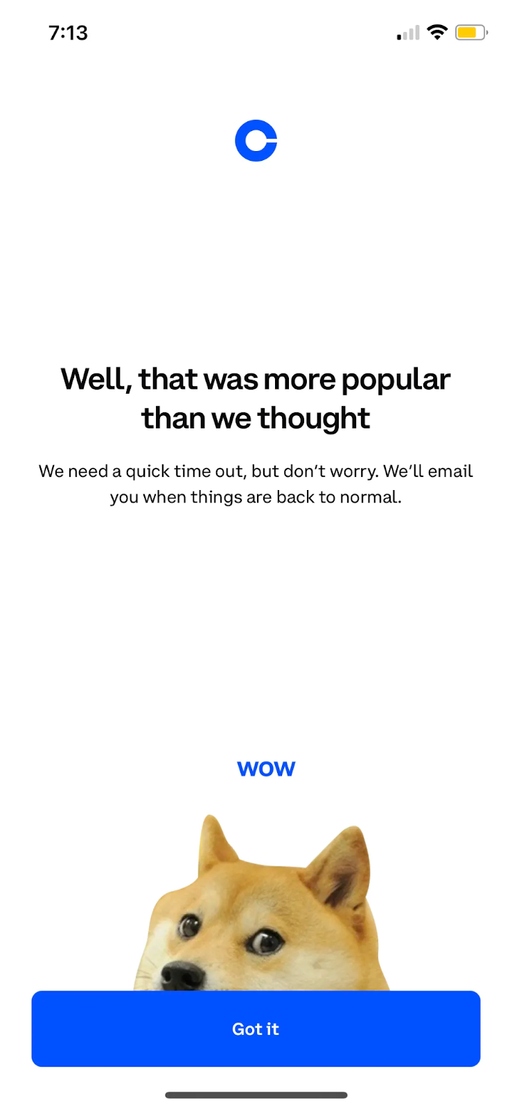 Coinbase error image