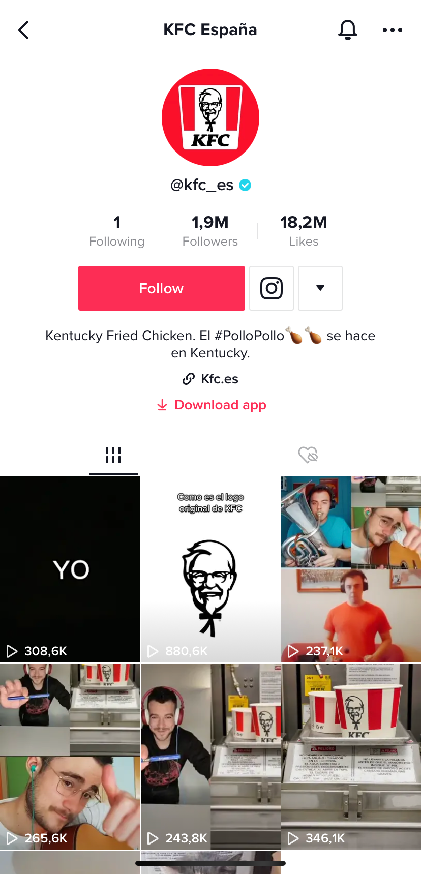 TikTok de KFC