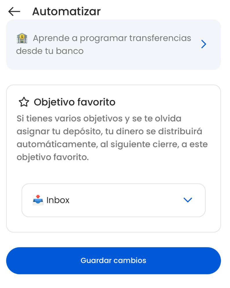 Automatización de transferencias Fintual