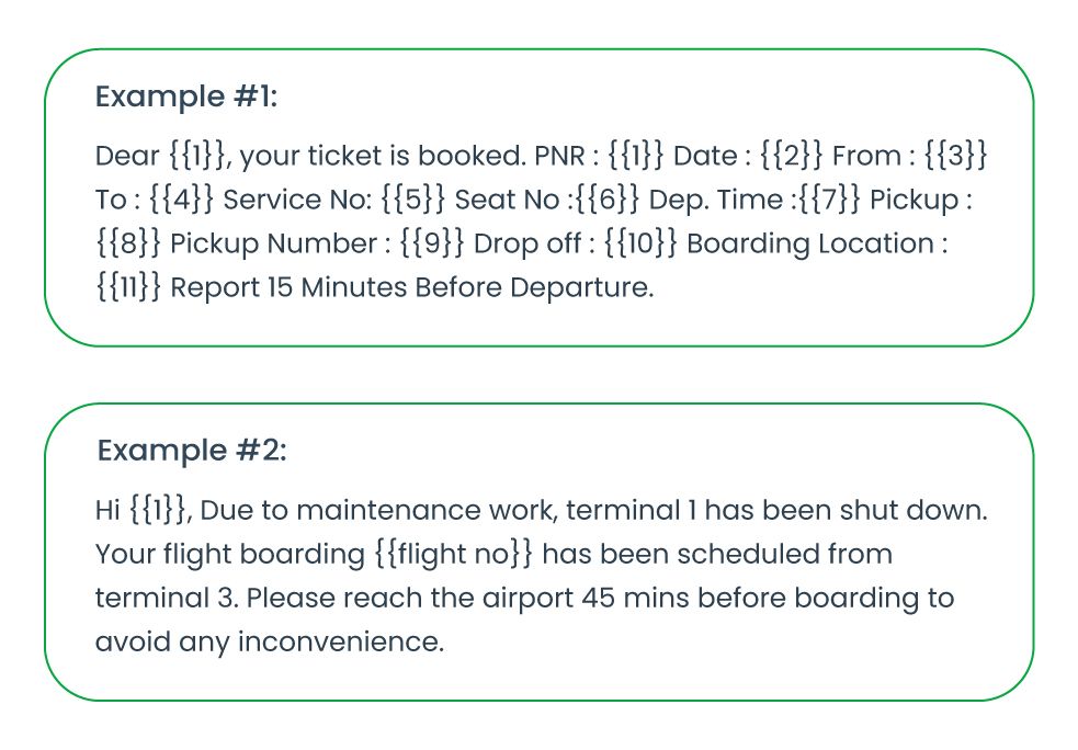 Transportation update - WhatsApp message template example