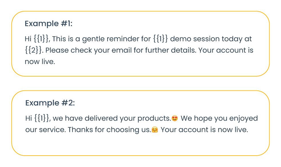 Alert update - WhatsApp message template example