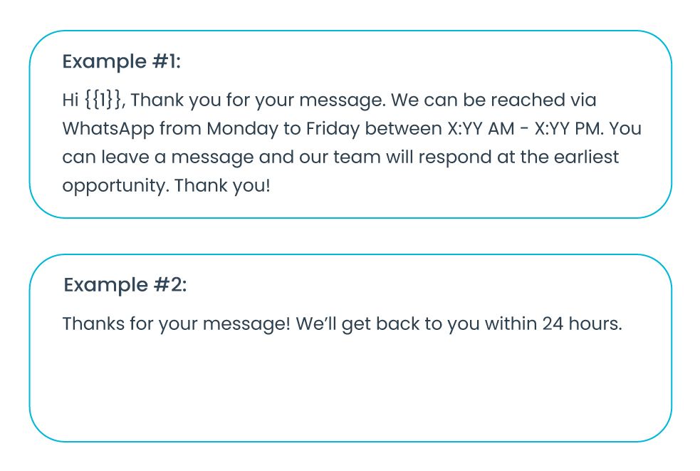 Auto-reply - WhatsApp message template example