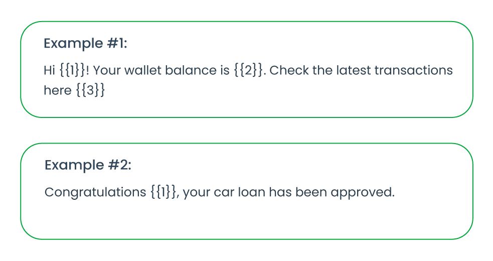 Personal finance update - WhatsApp message template example