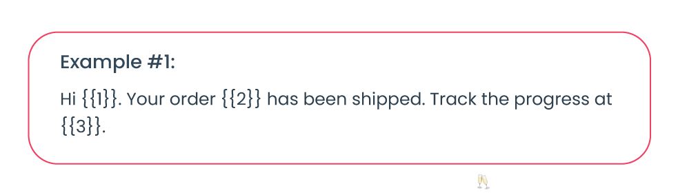 Shipping update - WhatsApp message template example