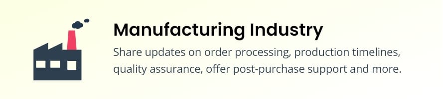 WhatsApp message templates for manufacturing businesses