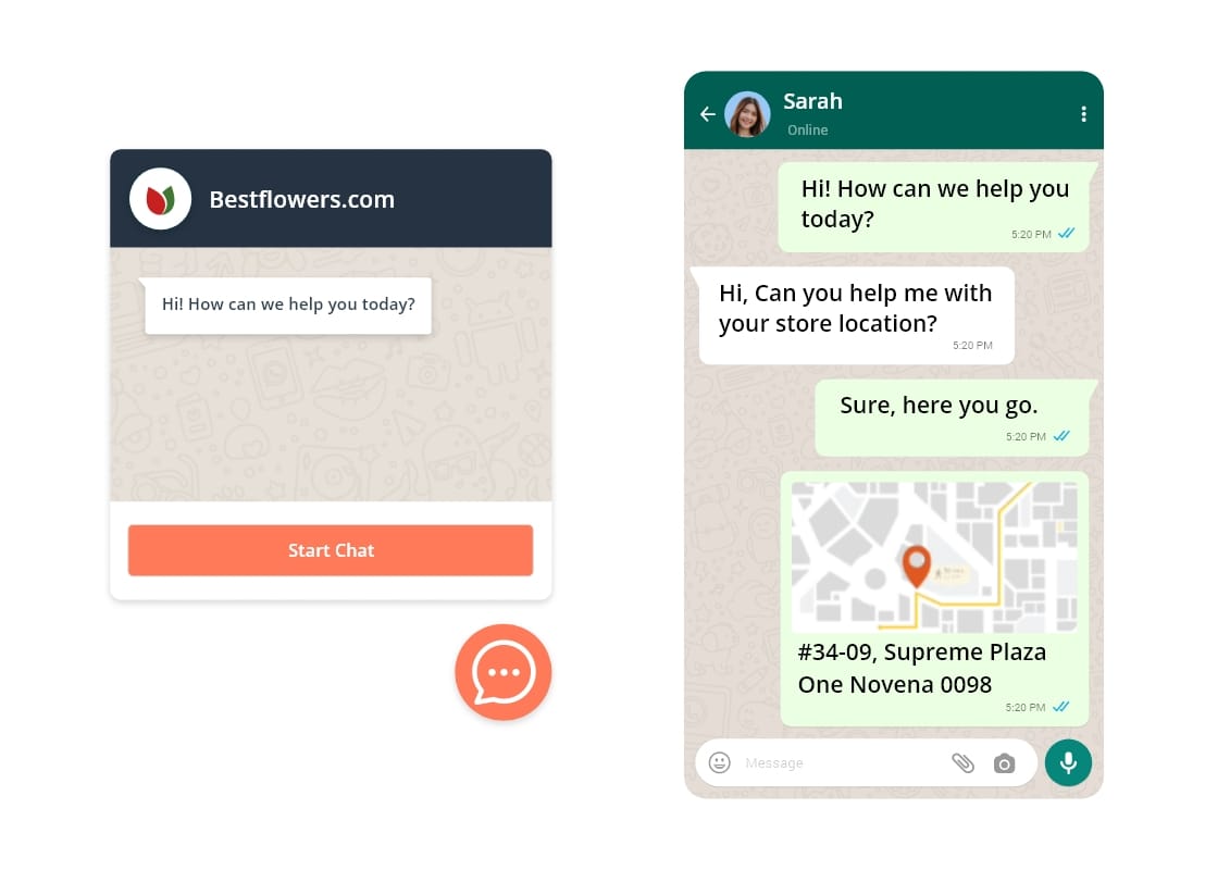 Use WhatsApp chat widget