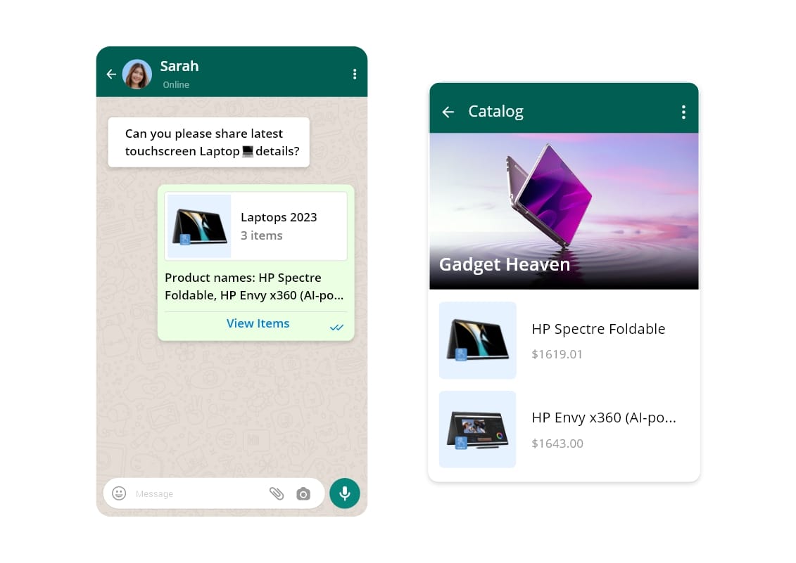 WhatsApp product catalog
