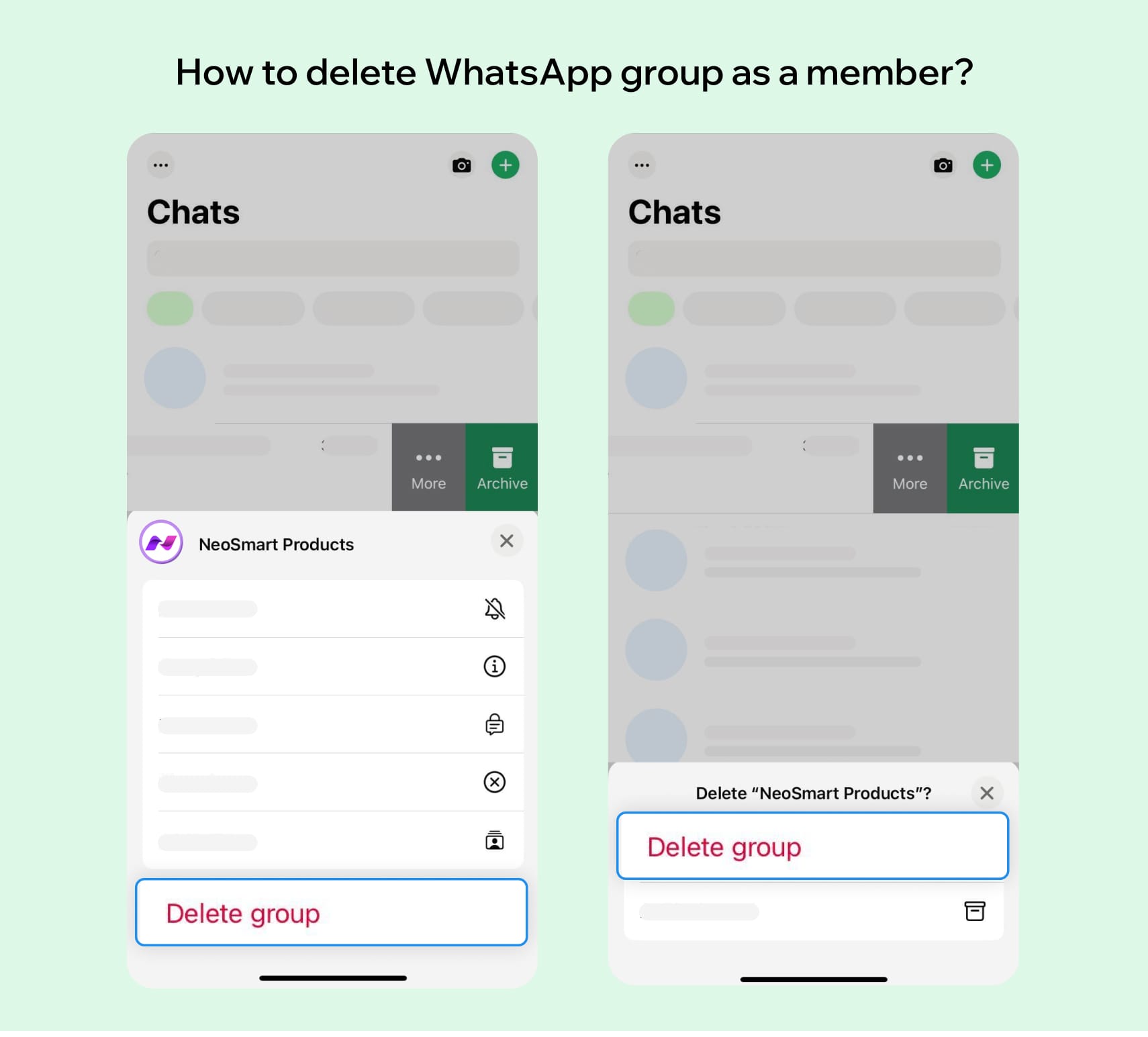 How to delete WhatsApp group as a member