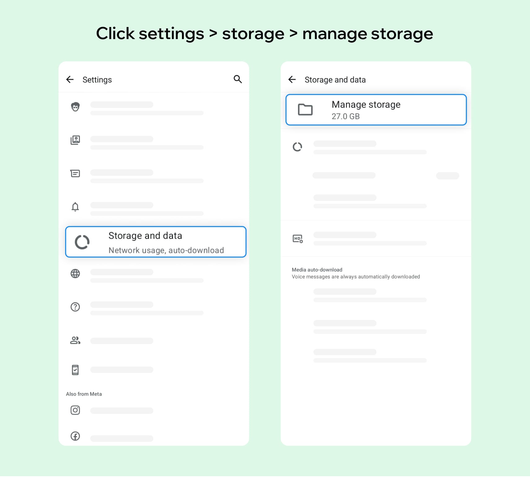 Bulk delete WhatsApp group media via storage